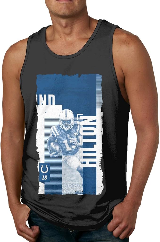 Amazon.com: Nanazang TY Hilton Men's Fashion Summer Sleeveless Round Neck Tank Top Fitness Black 
