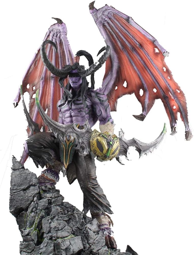 SONGDP Anime suit Extra Large Anime Character Model World Of Warcraft Illidan Demon Hunter Boxed Model Hand Art Gift Creative Home Decoration Youth Souvenir Sculpture Jewelry Gift 57cm Anime character