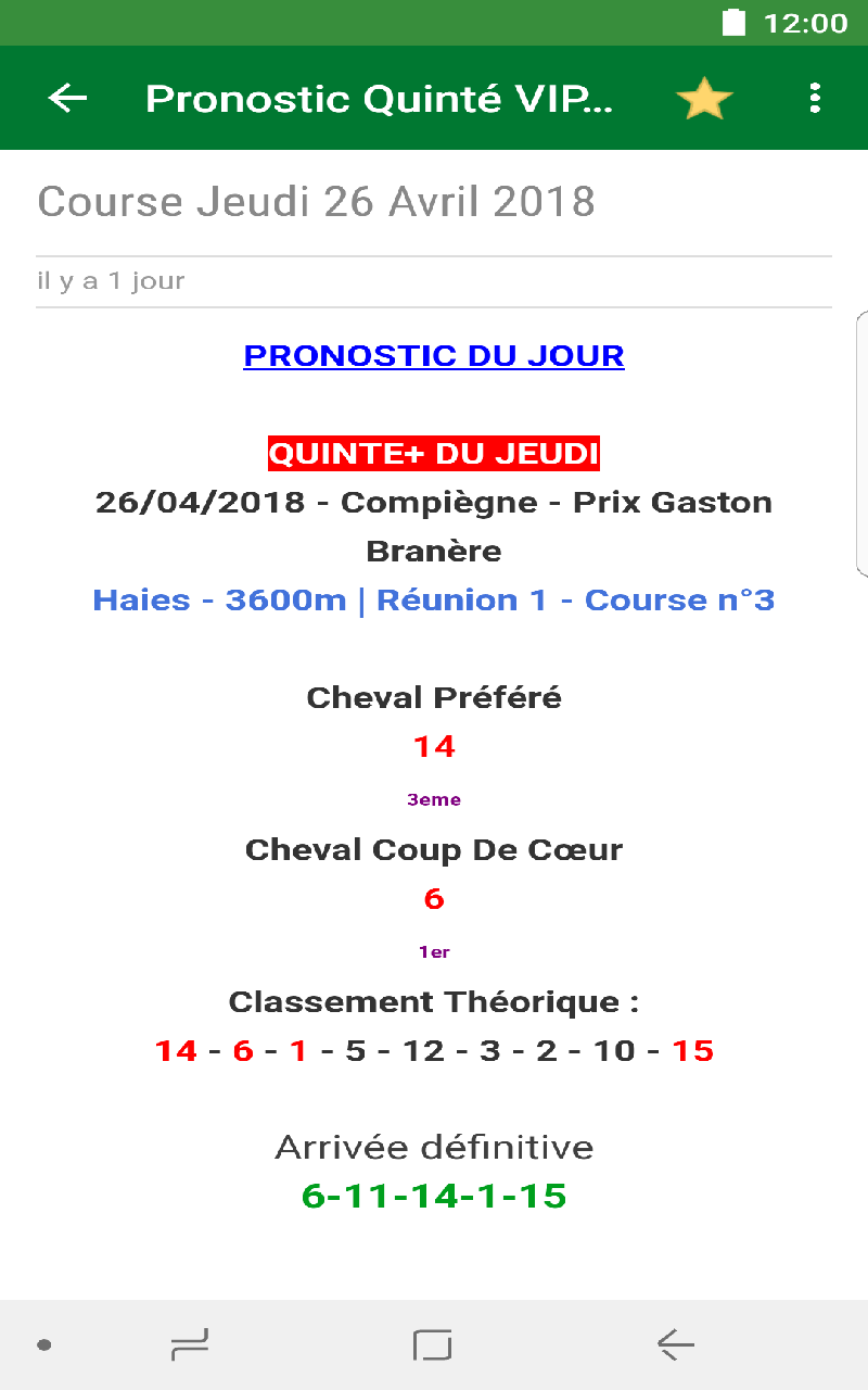 Amazon Com Pronostic Quinte Vip Appstore For Android