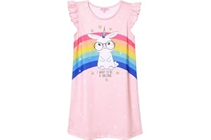 QPANCY Girls Nightgowns Princess Nightdress Cotton Sleepwear Pajamas Dress for Kids