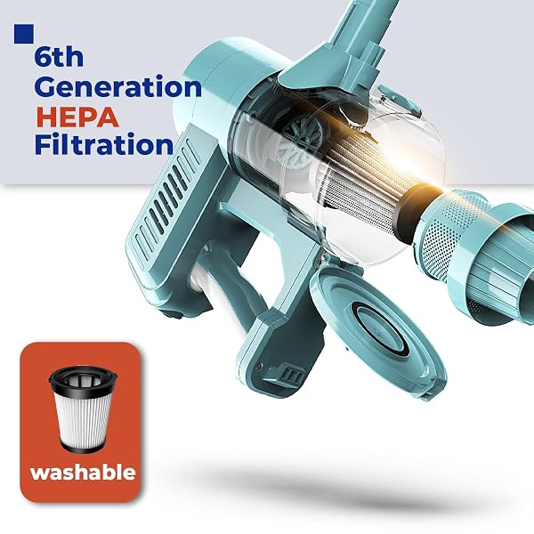 ROOMIE TEC CORDED STICK VACUUM CLEANER – 450W, LIGHTWEIGHT 2 IN 1 HANDHELD WITH POWERFUL SUCTION, BAGLESS HEPA FILTER, LARGE DUST CAPACITY, 20FT CABLE – IDEAL FOR FLOORS, DORM ROOM, & HOME CLEANING
