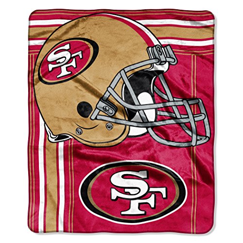 NFL San Francisco 49ers Touchback Plush Raschel Throw, 50" x 60", Red