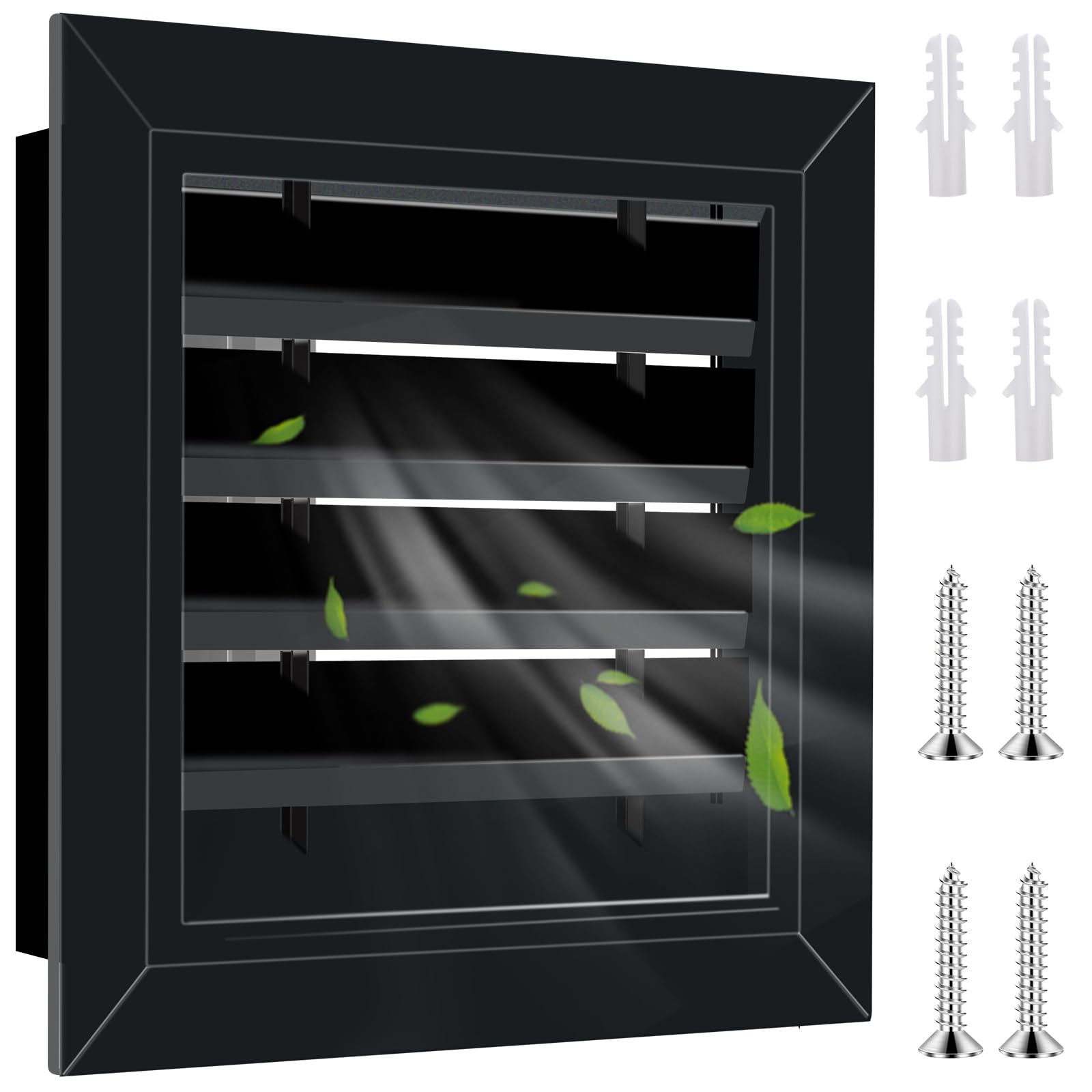 View 1 of 1 Pack 10" x 10" Aluminum Gable Vent with Screen Louvered Vents for Effective Attic and Shed Ventilation Wall Vents for House Exterior Doors (10" x 10")