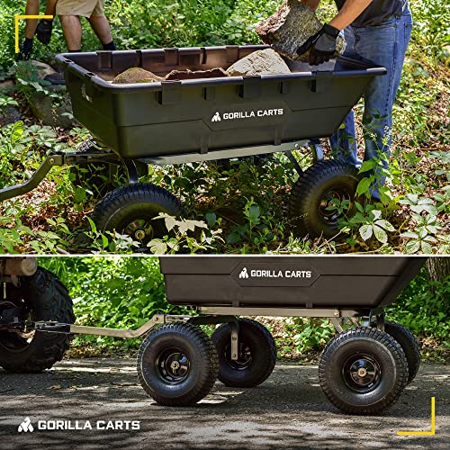 Gorilla Carts 1500 Pound Capacity Heavy Duty Poly Yard Garden Steel