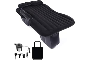 Huntoshon Car Air Mattress, Portable Inflatable Back Seat Sleeper, Comfortable and Leakproof Travel Bed with Pump & 2 Pillows