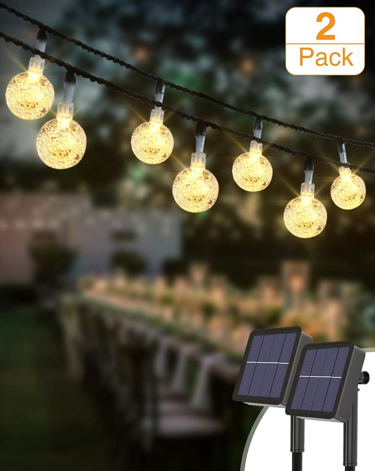 Guirnaldas Luces Exterior Solar [2 Pack], Kolpop 3M 30LED
