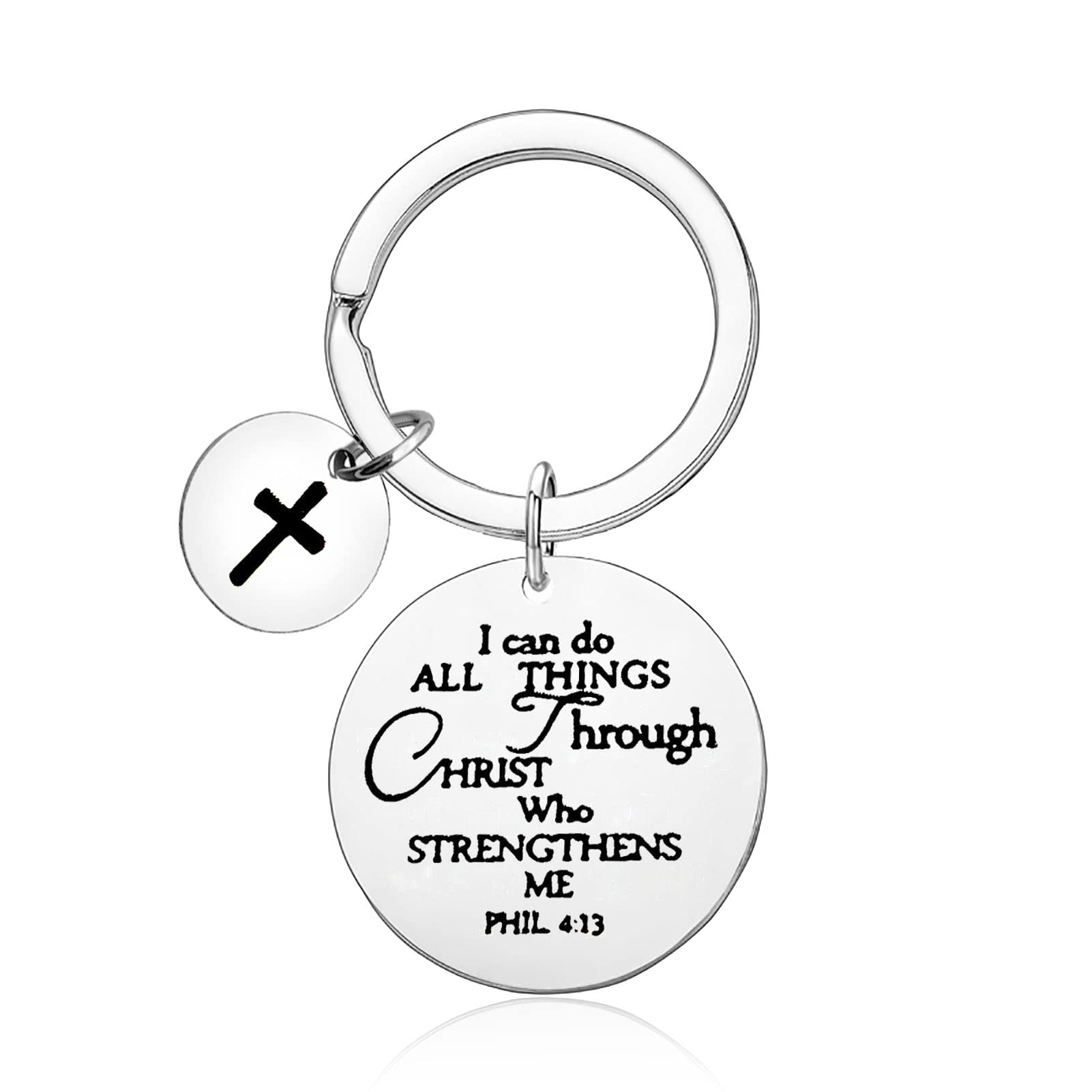 Christian Gift Keyring for Women Religious Faith Gift for Kids Teen Inspirational Keyring for Men Boys Girls Christening Baptism Keyring Bible Verse Gift for Sister Scripture First Communion Gift