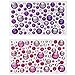 Peachy Keen Crafts 6 Sheets Self Adhesive Jewels - Rhinestone Sticker Gems - Multi Color Gemstone Embellishments