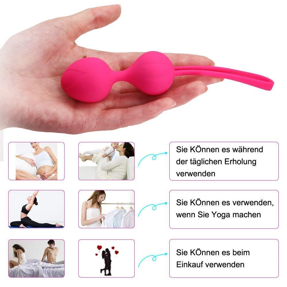 Premium Liebeskugeln 3er Set, Perfekt für Frauen zum Beckenbodentraining,Sexspielzeug Als Beckenbodentrainer - Stärkung der Vaginalmuskulatur & Sextraining,Medizinisches Silikon,Wasserfest (Rosa)