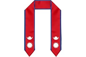 Wovdeco Nepal Flag Graduation Stole Graduation Sash Scarf for International Student Abroad Adult Unisex