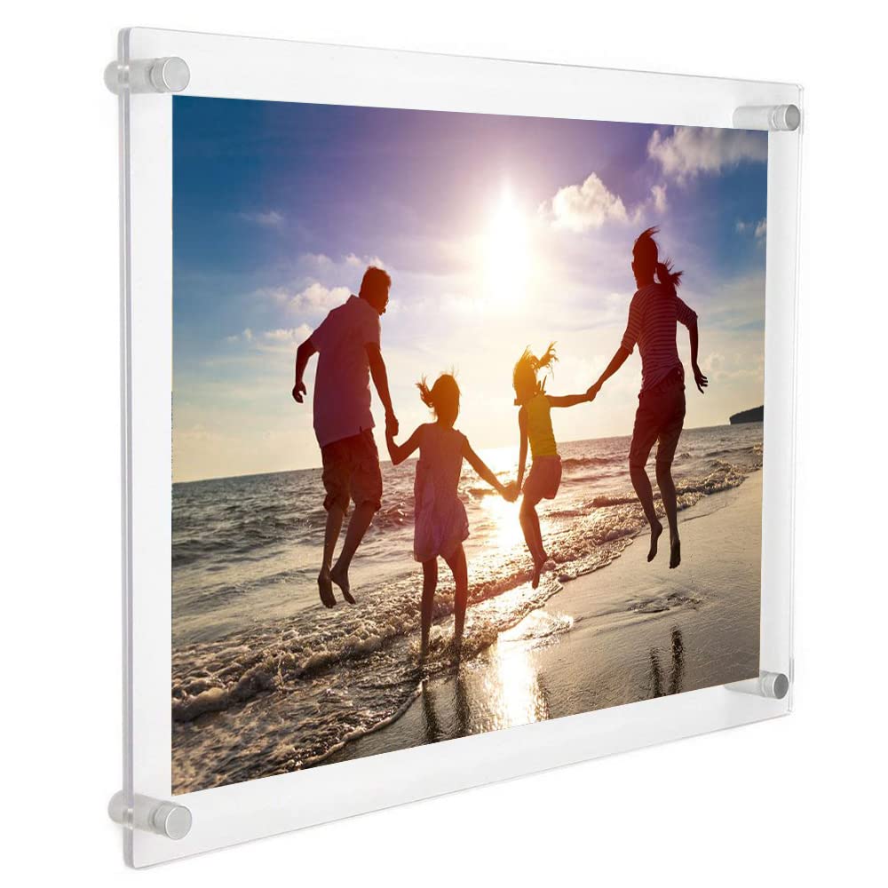 A4 Wall Mounted Photo Frames，Double Panel Clear Acrylic Frame for Wall Décor, Art, Home or OfficeCertificate Poster Display