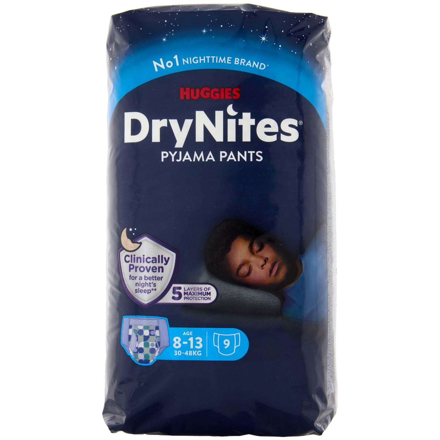 Huggies DryNites Pyjama Pants for Boys, 8-15 Years (27 Pants)