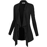 Lock and Love Women's Drape Front Open Cardigan Long Sleeve Irregular Hem S-5XL Plus Size