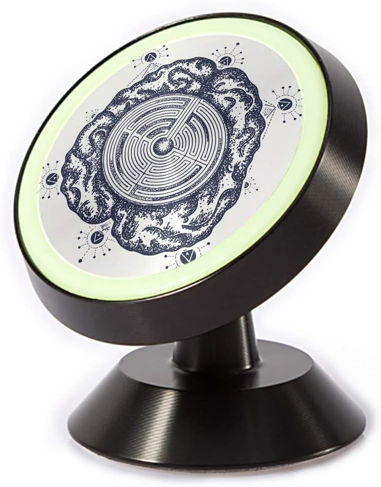 Tinmun Magnetic Phone Car Mount, Brain Labyrinth Tattoo Symbol Philosophy Universal Car Phone Holder for Dashboard