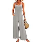 LUXVEER Jumpsuits for Women 2026 Summer Sleeveless Casual Loose Wide Leg Long Pant Rompers One Piece Beach Vacation Outfits