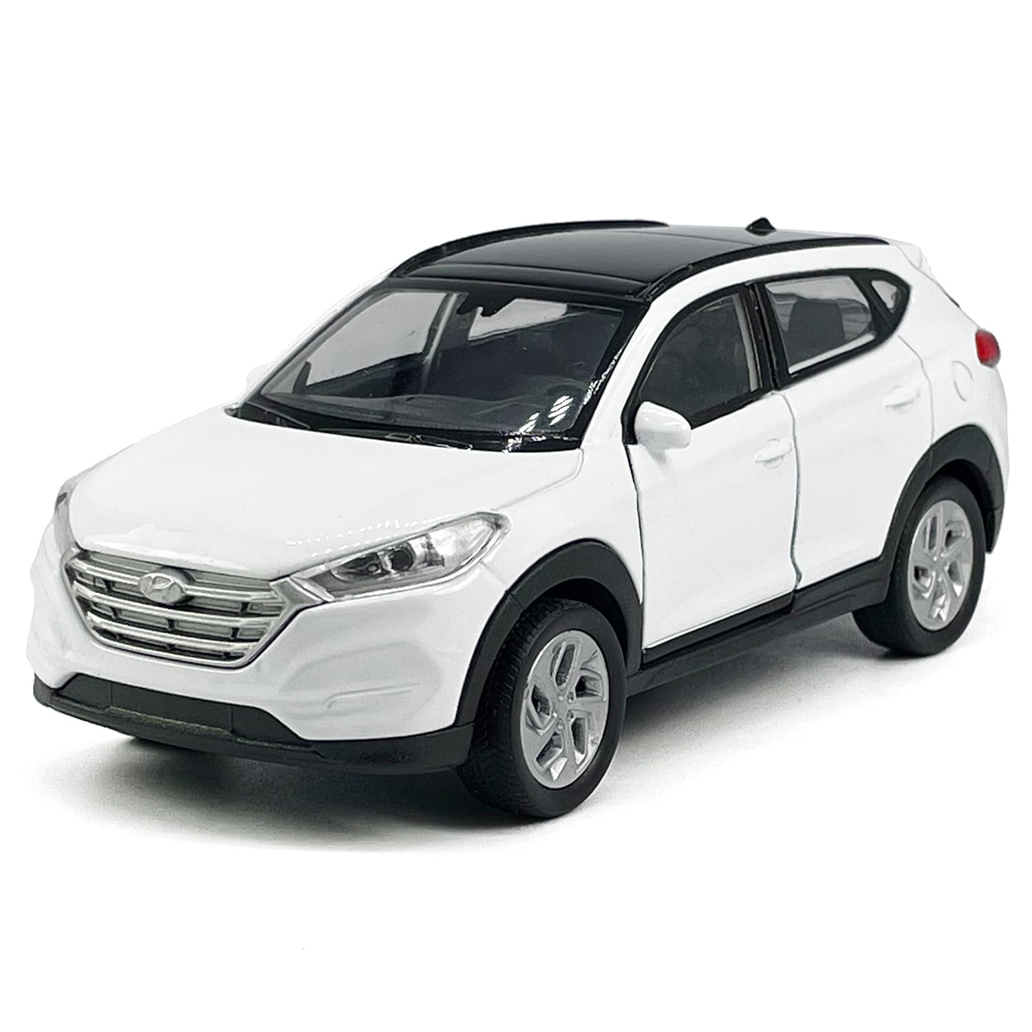 Photo 1 of 1:36 Scale Tucson Toy Car Model Metal Diecast SUV Toy Vehicle, Doors Open Pull Back, Toys for Boys 3 4 5 6 7 Year Old Toddler Kids Gifts, Men Collection, Home Office Décor Cake Topper, White