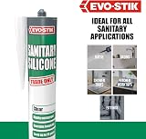EVO-STIK Sanitary Silicone Sealant Clear Kitchen Bathroom Waterproof Mould view 6