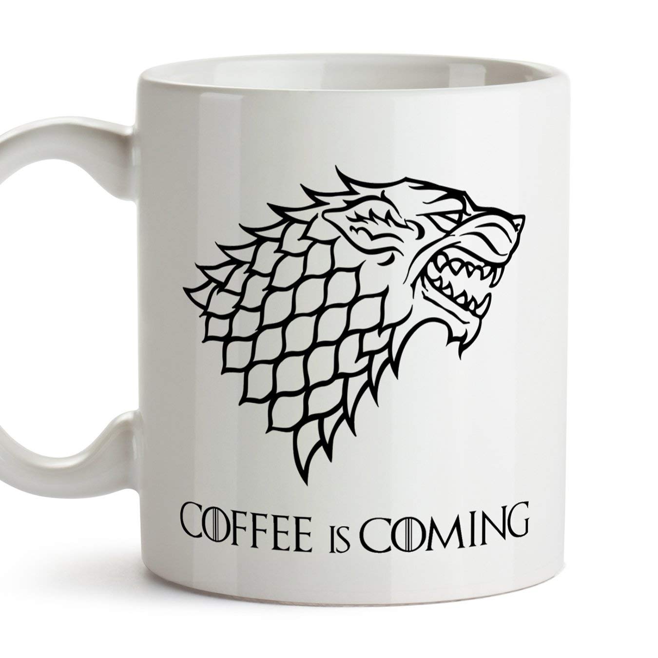 Tuscustomizable Game of Thrones Parody Mug – Game of Thrones Mug – Coffee is Coming – House Crest Stark