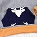 2PCs Baby Deer Print Hoodies with Pocket Top + Striped Long Pants Autumn Outfit Set (0-6M(Tag70), Grey&Yellow)