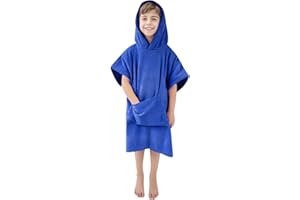 MissShorthair Towel Poncho for Kids, Hooded Beach Towel for Girl&Boy, Surf Poncho Swim Changing Robe Microfiber Bath Towel