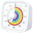 Yunbaoit Visual Timer with Protective Case, Rainbow Disk 60 Minute Countdown Timer for Kids and Adults, Silent Time Management Tool(White)