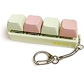 Akascord Keyboard Fidget Gadget, Finger Fidget Clicker Keychain Accessories Gadget Stress Relief for Adults (Green & Pink)