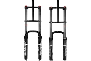 ZTZ 20/26 inch 4.0 Fat Tire Bike Air Suspension Fork - 180mm Travel, 135mm Hub Spacing, QR 9mm, Double Crown Shock Absorber Fork for MTB Fat Snow Beach E-Bike