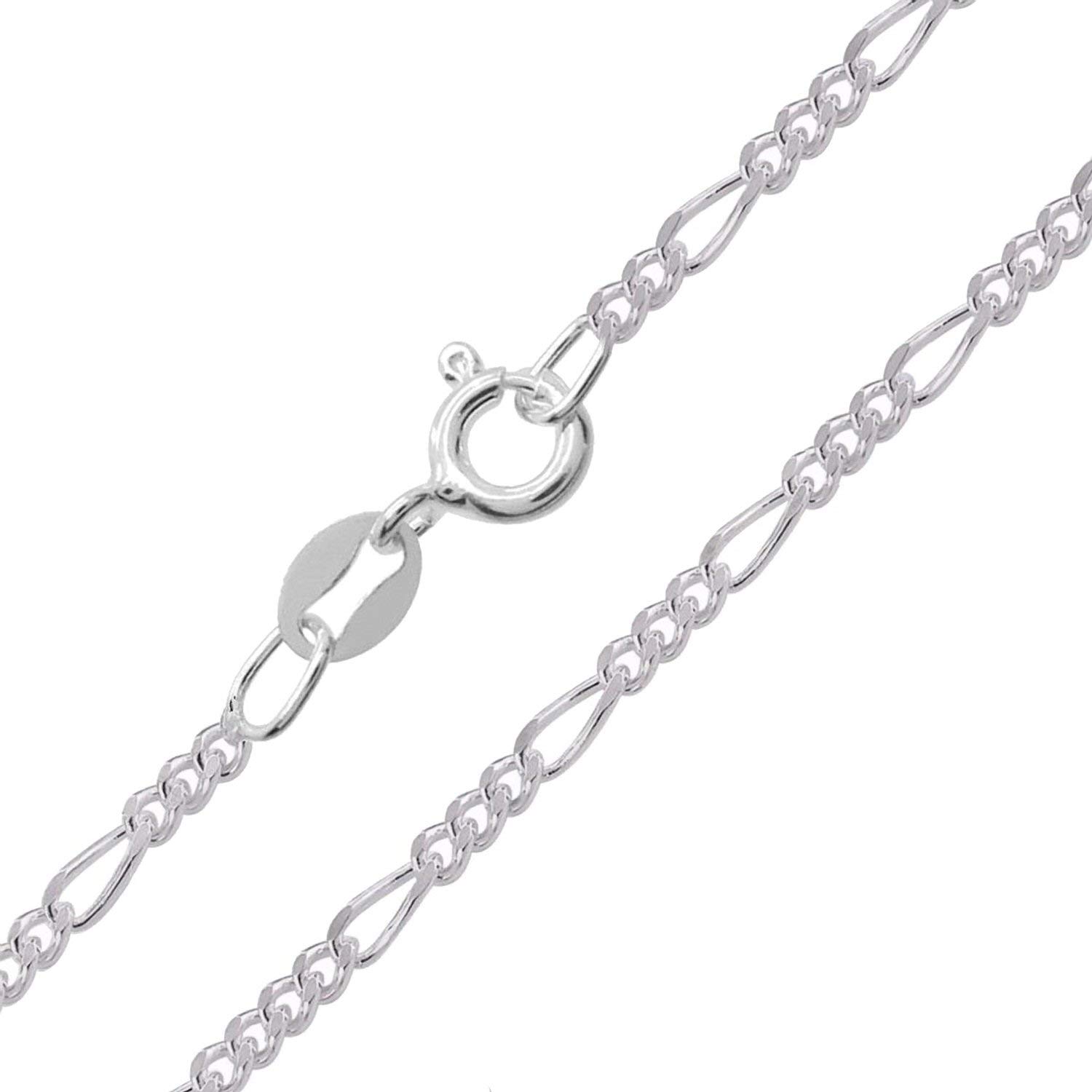 Designer Inspirations Boutique 22" Inch Sterling Silver 2.8 mm Thick Figaro Chain Necklace for Women Men Unisex - Ideal for Larger Pendants - Weight: 9.8 Grams