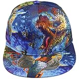 Samtree Unisex Snapback Hats,Adjustable Printed Hip Hop Flat Bill Baseball Cap (Dragon)
