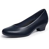 DREAM PAIRS Women's Chunky Closed Toe Dress Low Block Heels Comfortable Slip On Work Pumps Wedding Casual Shoes