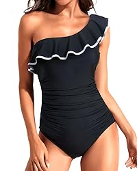 Tempt Me Women Black One Piece Swimsuits Tummy