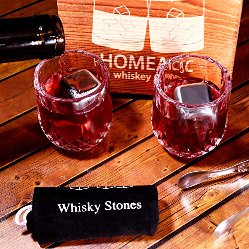 GENNISSY Whiskey Stones Gift Set,9 Granite Whiskey Rocks Reusable