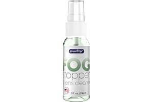 PURITY LENS CLEANER Purity Fog Stopper and Lens Cleaner Spray - Anti Fog Spray for Glasses & Non-AR Coated Lenses - Fog Blocker and Anti-Static Lens Cleaning Spray for Glasses, Eyewear, Goggles and Masks - 1oz​