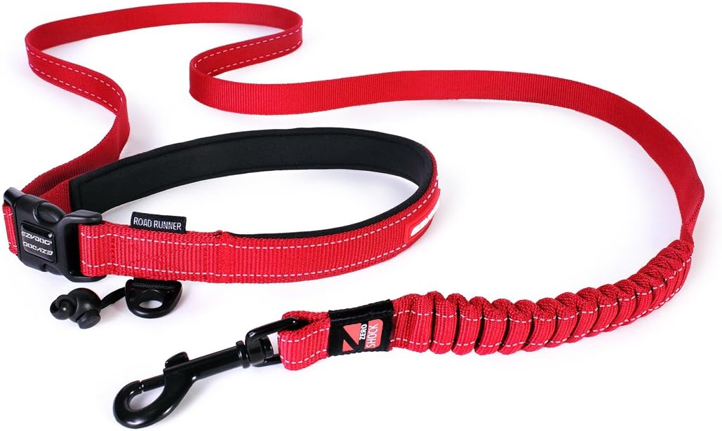 EzyDog Road Runner Dog Lead, 82-Inch, Red, Small