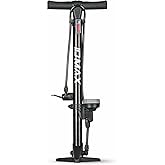 Bike Pump, IDMAX Ergonomic Bike Floor Pump Bicycle Tire Inflator Bicycle Air Pump Portable Inflator Pump with Gauge & Smart V