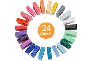 CiaraQ 24 Colors Small Block Polymer Clay Starter kit, Oven Bake Clay, DIY Molding Clay, Great for Kids, Beginners