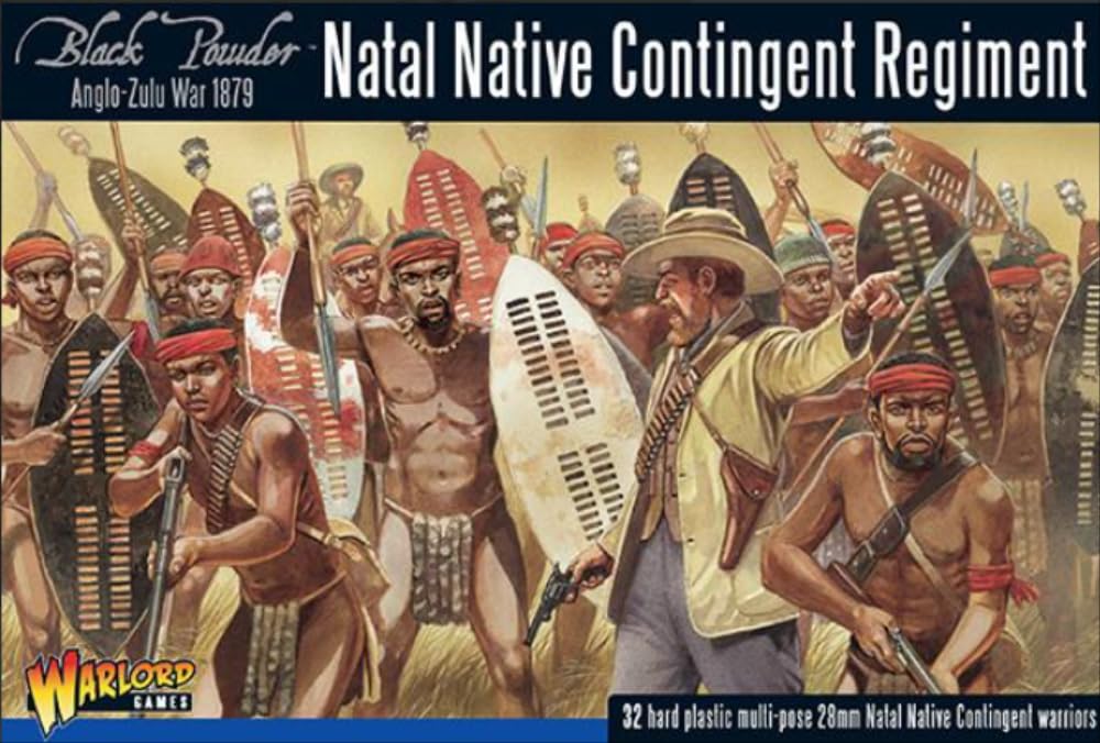 Natal Native Contingent Regiment - 28mm Scale Plastic Miniatures for Black Powder by Warlord Games - Highly Detailed Anglo Zulu War Miniatures for Table-top Wargaming