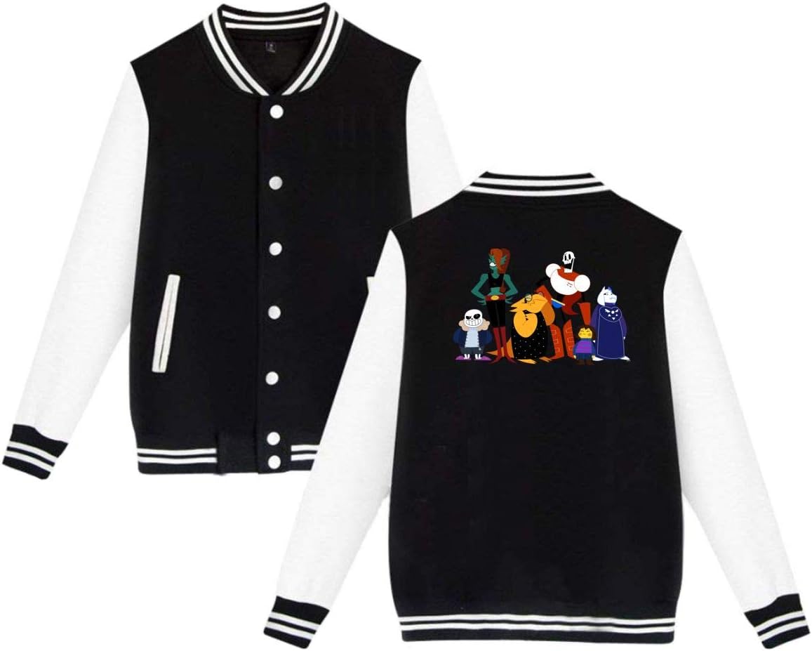 KissKid Undertale Sans Character Peace Adults Baseball Uniform Jacket Sport Coat XXL