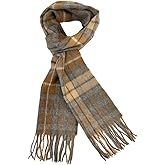 Briomhar Tartan Plaid Wool Winter Scarf for Men - 100% Lambswool Designer Scarf for Women Made in Scotland