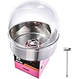VEVOR Electric Cotton Candy Machine with Cover, 1000W Commercial Floss Maker w/Stainless Steel Bowl, Sugar Scoop and Drawer, Perfect for Home, Carnival, Kids Birthday, Family Party, Pink