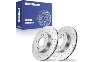 AUTO SHACK AutoShack 11.02" (280 mm) Front Vented Drilled & Slotted Brake Rotors Coated Replacement for 2011-2020 Hyundai Elantra 2014-2022 Kia Soul Silver Zinc Coated 2-PC Set SilverShield Pro