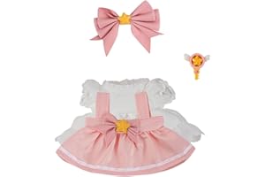 AUNVITO 17cm Doll Clothes,6.7 Inches(15-17cm ) Cute Clothes Suitable for Dolls Accessories, 4-Piece Clothes for Dolls Outfit (NO Doll) (Pink Princess)