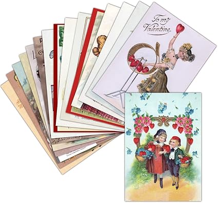 Carte Ancienne St Valentin Lot De 16 Cartes Differentes Format Carte Postale 3 Formats Dispos Vintage Carte Ancienne St Valentin Amazon Fr Fournitures De Bureau