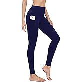 YHOZUM Women's High Waist Yoga Pants with Pockets Tummy Control Workout Athletic Running Leggings