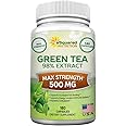 aSquared Nutrition Green Tea Extract Supplement with EGCG - 180 Capsules-Max Potency Fat Burner 500 mg Pills for Weight Loss, Boost MetabolismHeart Health, All-Natural Low Caffeine Diet Detox