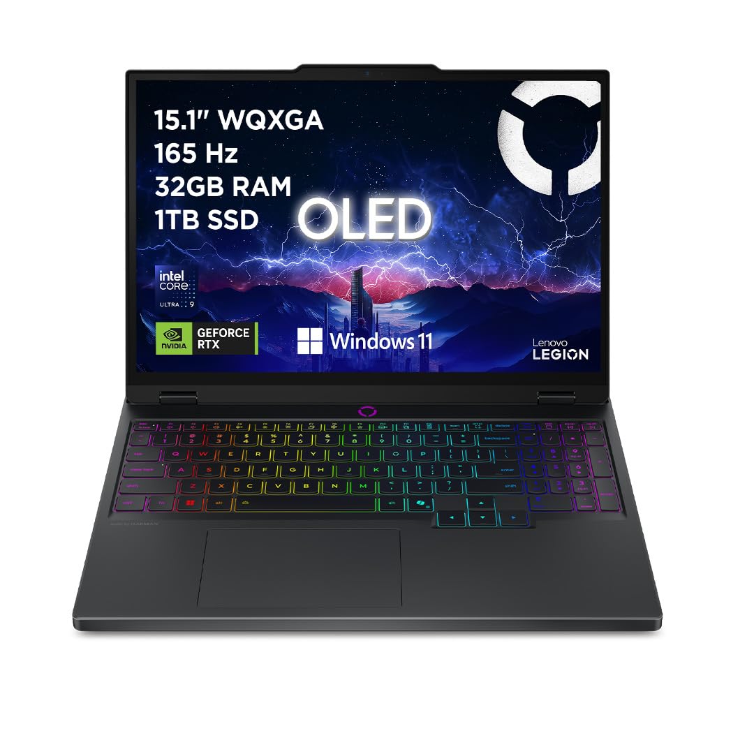 Lenovo Legion 5 Gaming Notebook OLED WQXGA 15" 165Hz, NVIDIA GeForce RTX 5070 8GB, Intel Core Ultra 9 275HX, RAM 32GB, SSD 1TB, Windows 11 Home, Tastiera RGB - Laptop Gaming Alte Prestazioni