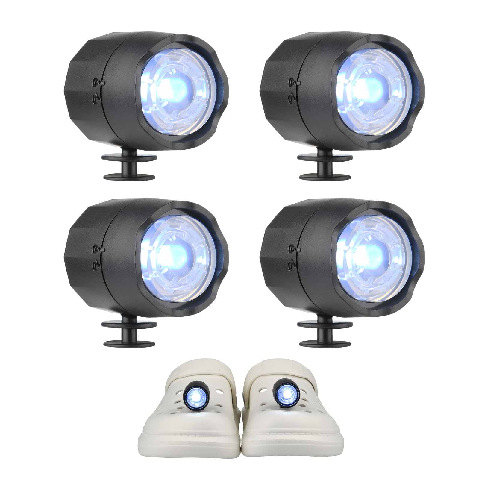 mafiti Headlights for Shoes, 4Pcs Rechargeable LED Lights for Shoes with IPX5 Waterproof, Used for Walking, Cycling and Running at Night, Headlights Unique Design Gifts for Adults and Children