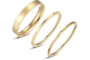 Chrishine Life Dainty Rings for Women Teen Girls Stackable Rings Set Eternity Wedding Band Lovely Friendship Ring Mothers Day Anniversary Graduation Birthday Gifts for Her, Gold/Silver, Size 6 to 9