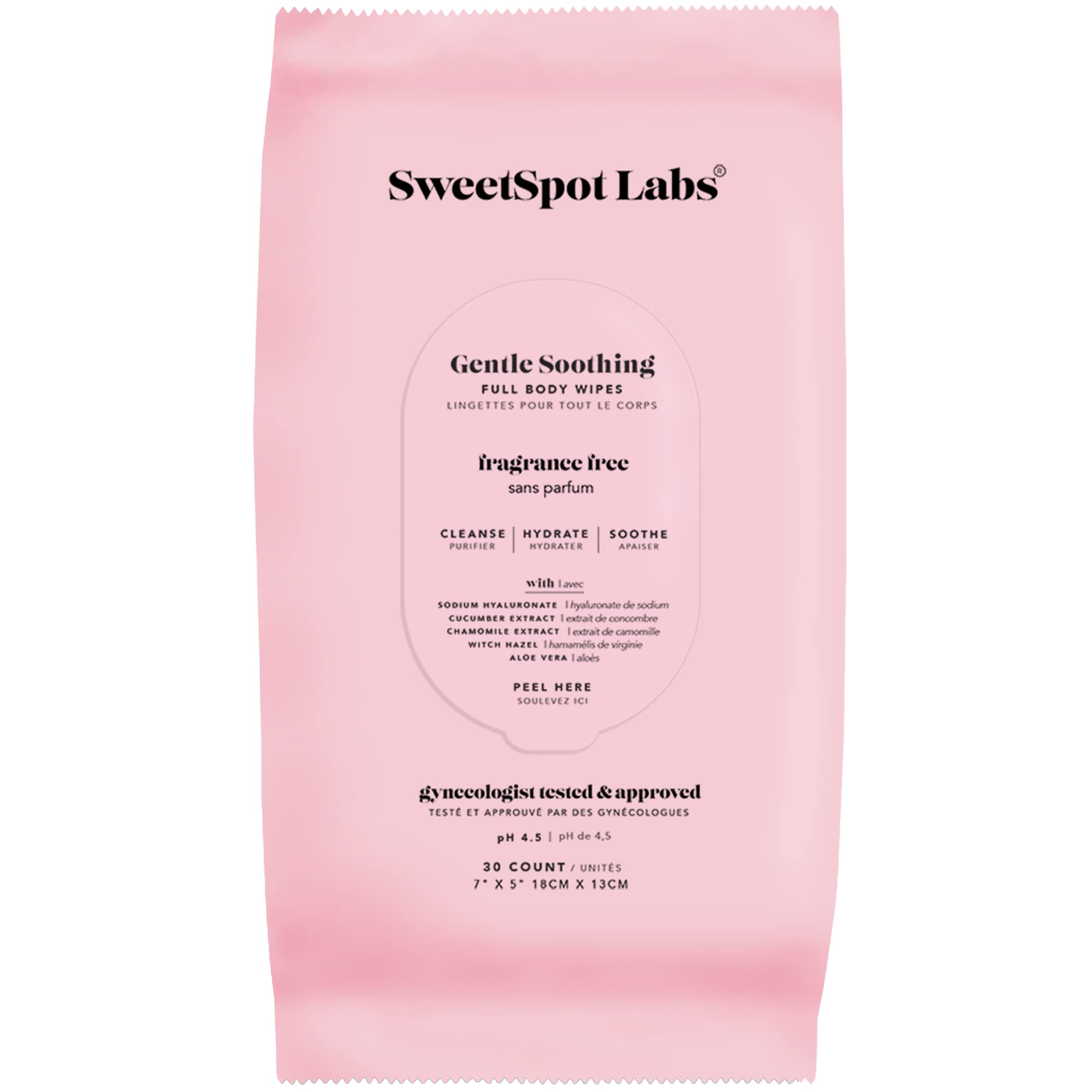 Photo 1 of SweetSpot Labs Fragrance Free Feminine Wipes, Soothing Intimate & Body Wipes for Women, Unscented, 30 Count