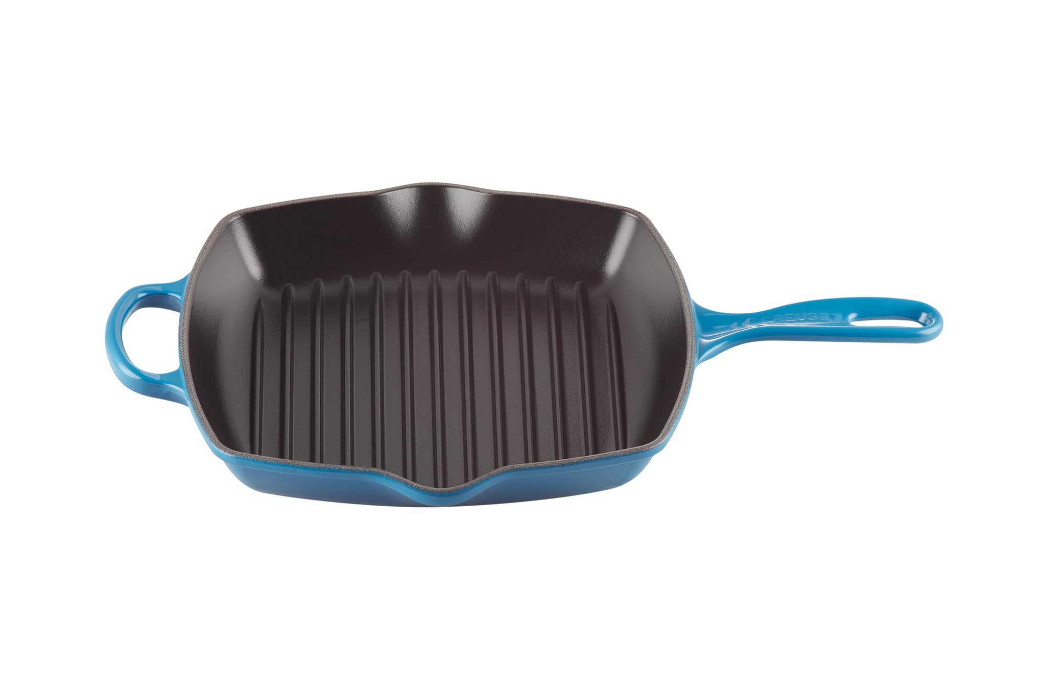LE CREUSET Womens Signature Cast Iron Square Grillit - Marseille Blue, 26 cm